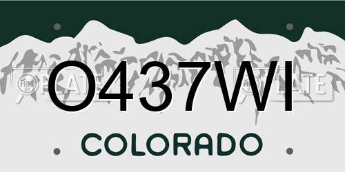O437WI Colorado License Plate