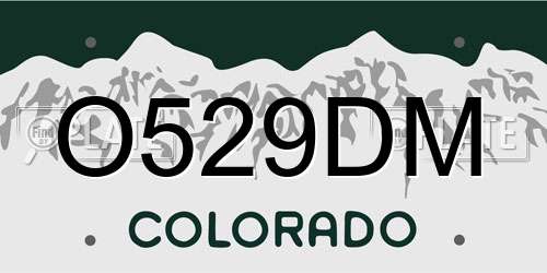 O529DM Colorado License Plate