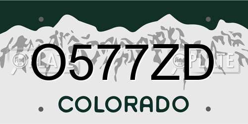 O577ZD Colorado License Plate