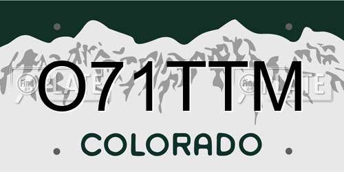 O71TTM Colorado License Plate