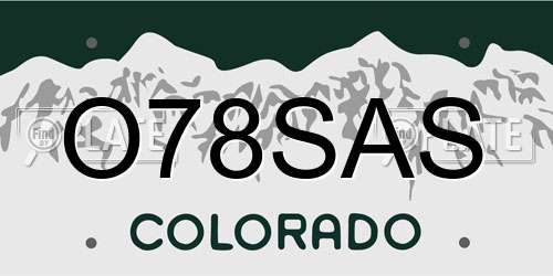 O78SAS Colorado License Plate