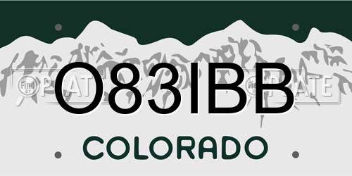 O83IBB Colorado License Plate