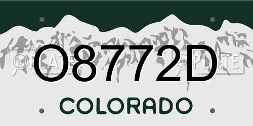 O8772D Colorado License Plate