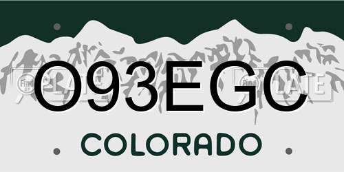 O93EGC Colorado License Plate