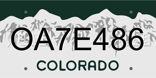 OA7E486 Colorado License Plate