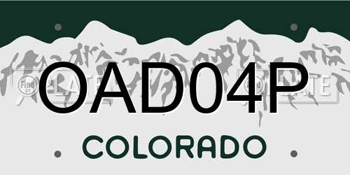 OAD04P Colorado License Plate