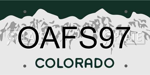 OAFS97 Colorado License Plate