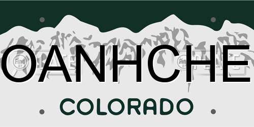 OANHCHE Colorado License Plate
