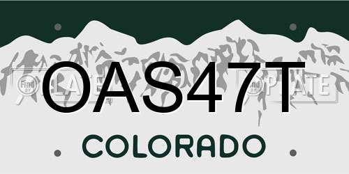 OAS47T Colorado License Plate