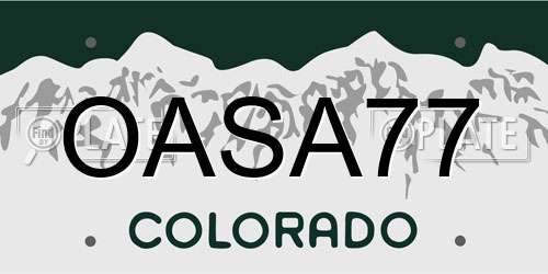 OASA77 Colorado License Plate