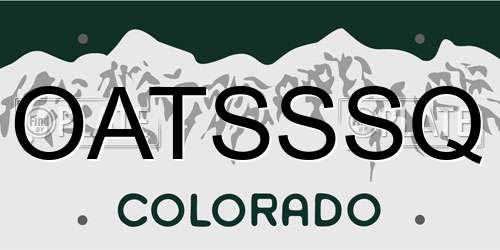 OATSSSQ Colorado License Plate