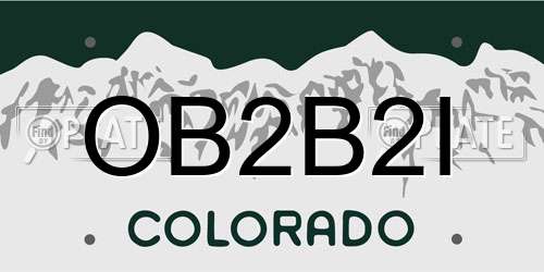 OB2B2I Colorado License Plate