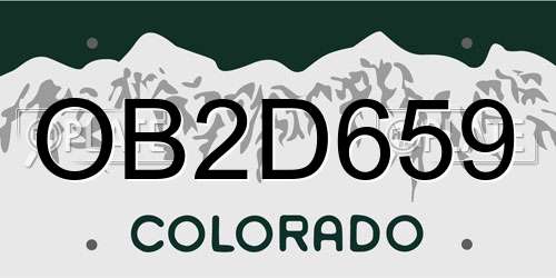 OB2D659 Colorado License Plate