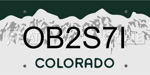 OB2S7I Colorado License Plate