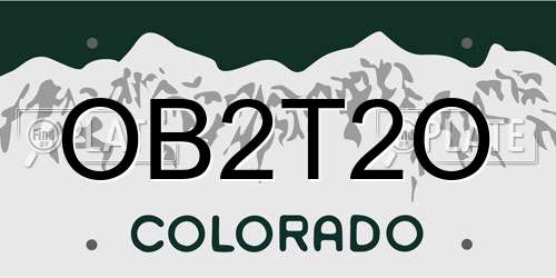 OB2T2O Colorado License Plate