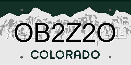 OB2Z2O Colorado License Plate