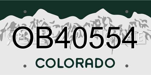 OB40554 Colorado License Plate