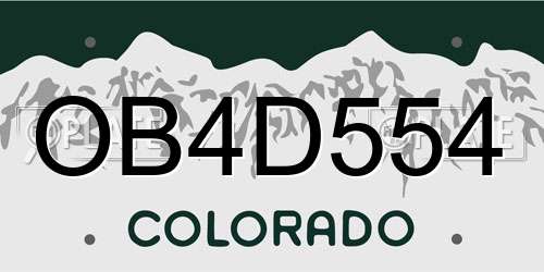 OB4D554 Colorado License Plate