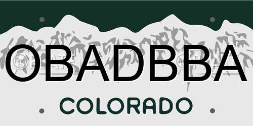 OBADBBA Colorado License Plate