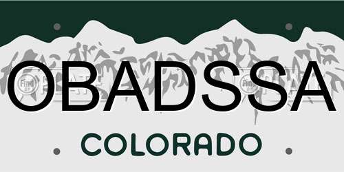 OBADSSA Colorado License Plate