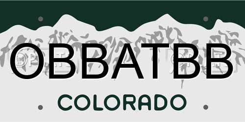 OBBATBB Colorado License Plate