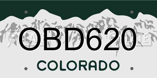 OBD620 Colorado License Plate