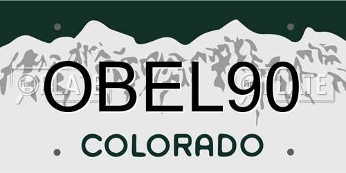 OBEL90 Colorado License Plate