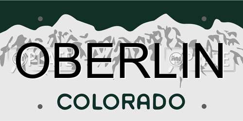 OBERLIN Colorado License Plate