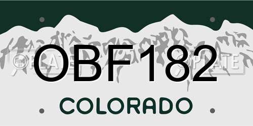 OBF182 Colorado License Plate