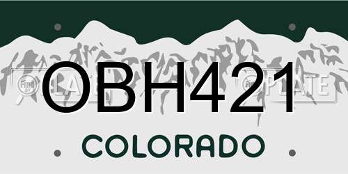 OBH421 Colorado License Plate