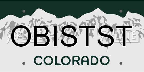OBISTST Colorado License Plate