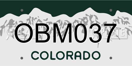 OBM037 Colorado License Plate
