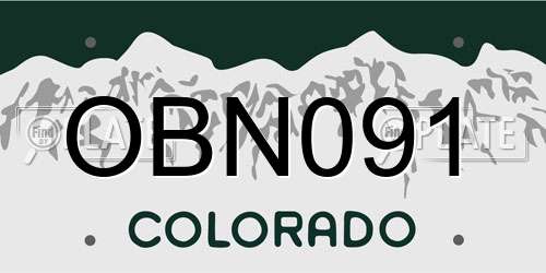 OBN091 Colorado License Plate