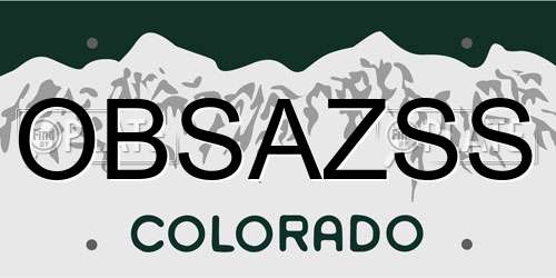 OBSAZSS Colorado License Plate