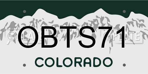 OBTS71 Colorado License Plate