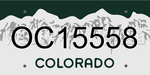 OC15558 Colorado License Plate