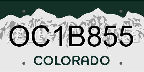OC1B855 Colorado License Plate