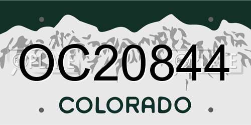 OC20844 Colorado License Plate