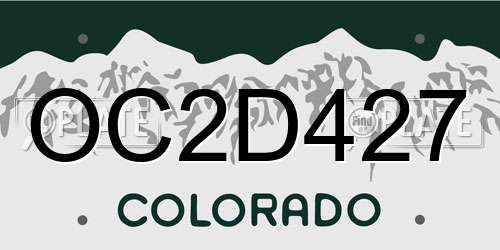 OC2D427 Colorado License Plate