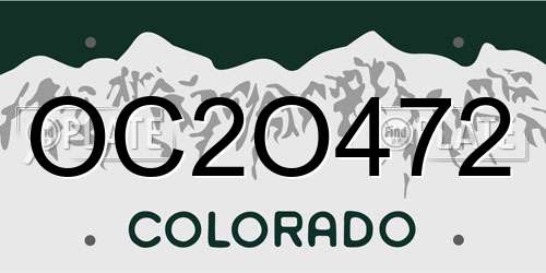 OC2O472 Colorado License Plate