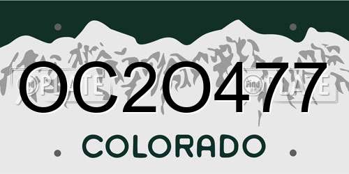 OC2O477 Colorado License Plate