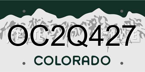 OC2Q427 Colorado License Plate