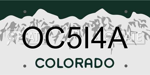OC5I4A Colorado License Plate