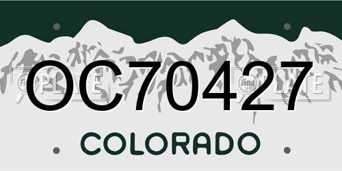 OC70427 Colorado License Plate