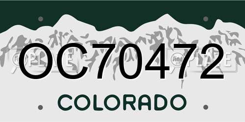 OC70472 Colorado License Plate