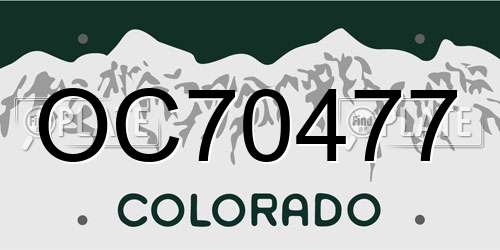 OC70477 Colorado License Plate