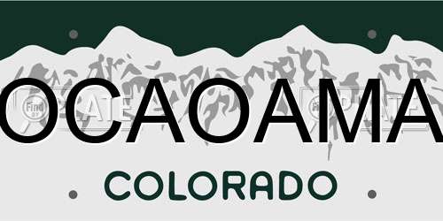 OCAOAMA Colorado License Plate