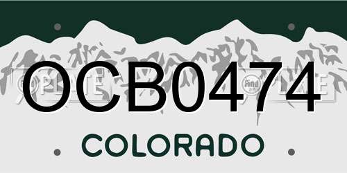 OCB0474 Colorado License Plate