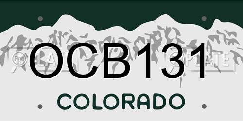 OCB131 Colorado License Plate