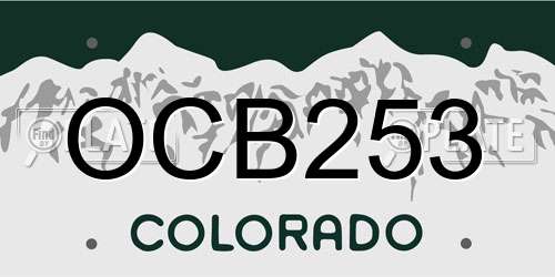 OCB253 Colorado License Plate